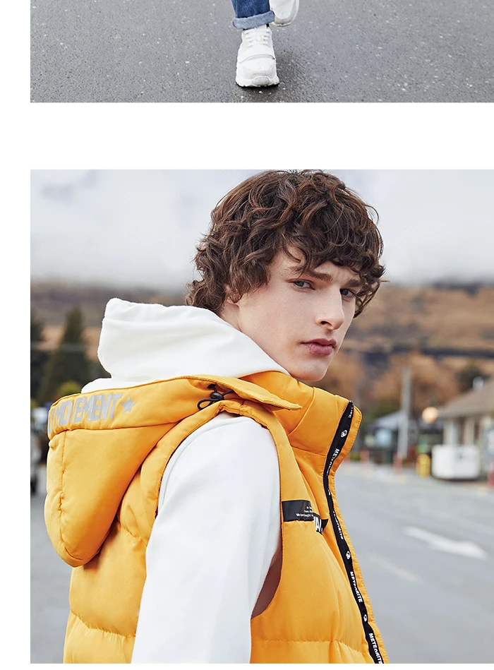 Semir, хлопковый жилет, мужской, Молодежный, хит, цветной, с буквенным принтом, с капюшоном, мужской жилет, теплый, короткий, параграф, тренд, без рукавов, жилет