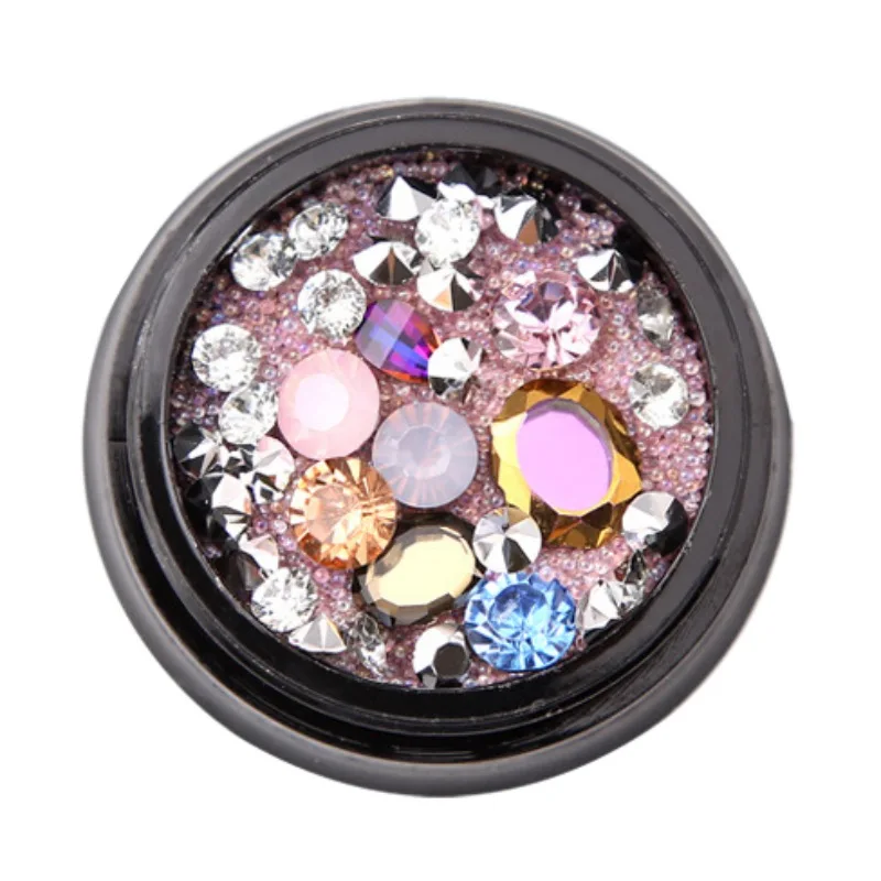 Набор инструментов для дизайна ногтей прозрачные Пришивные АВ Стразы точечные