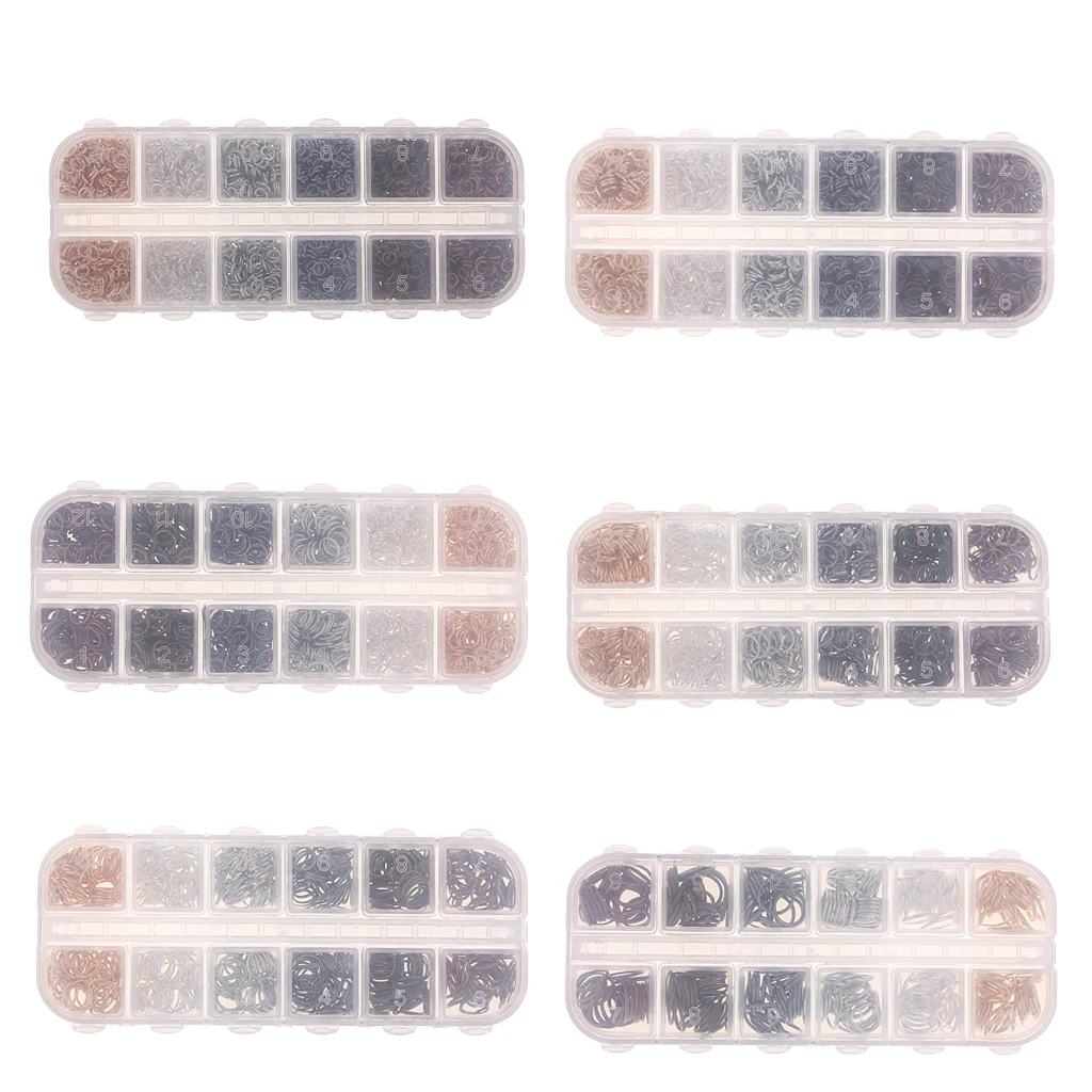 Металлические Открытые Кольца для бижутерии 4 мм 5 6 7 8 10 1 коробка|Ювелирная