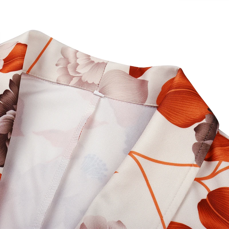 

Women Autumn Spring Flower Printed Blazer Elegant Women Casual Long Sleeve Open Front Suit Jacket OL Lady