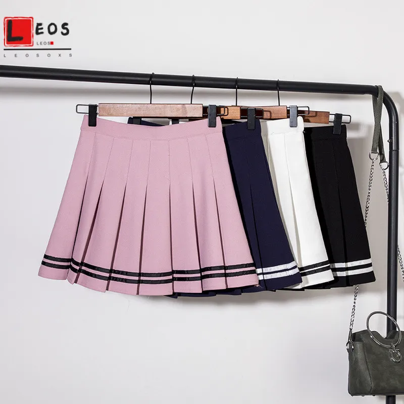 Юбка женская трапециевидная с завышенной талией Матросская Плиссированная