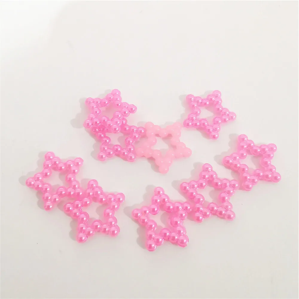 100 шт. кабошоны цвета слоновой кости 12 мм с жемчужинами и звездами конфетти