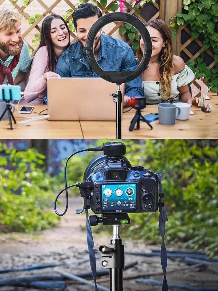 

Portable Tripod Ring Light Stand Adjustable Shooting Makeup Desk Mounting Bracket Cellphone Grip Holder Stand Drop Shipping