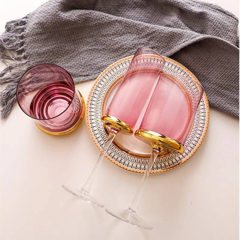 Позолоченные бокалы для красного вина шампанского домашнего сока стоячая