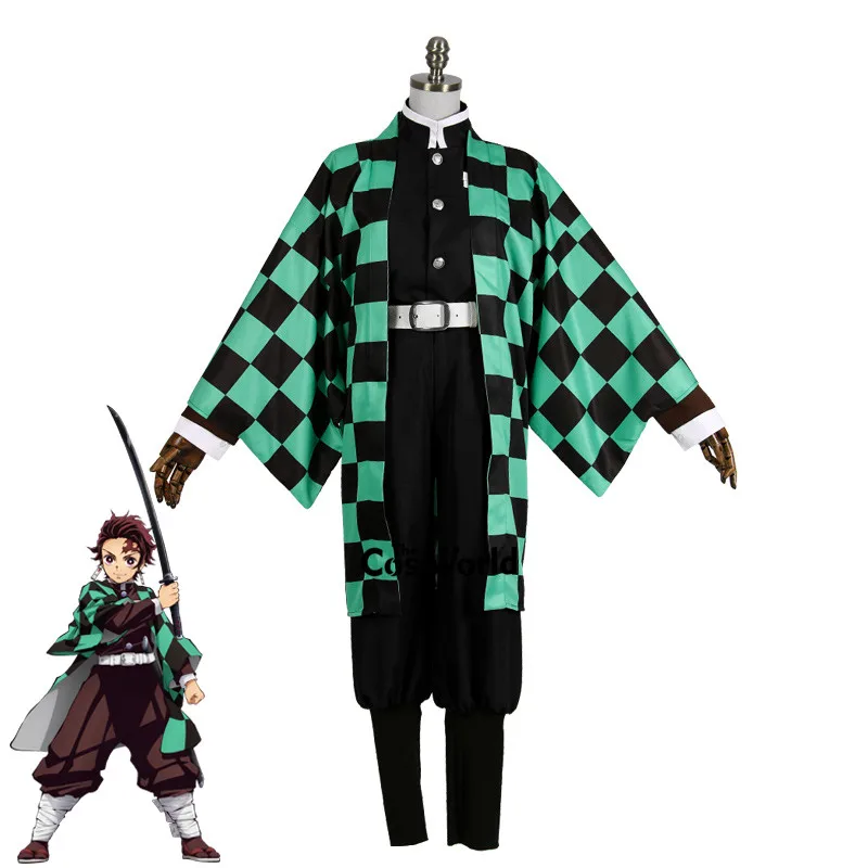 Демон убийца: Kimetsu no Yaiba Kamado Tanjirou кимоно юката униформа наряд Аниме косплей