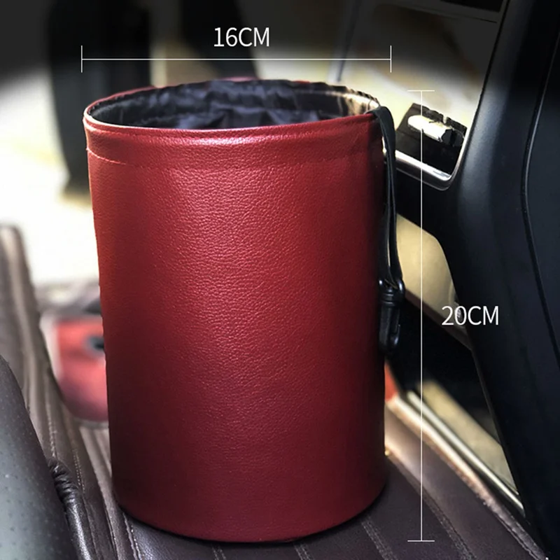 

Universal Car Trash Can Foldable Car Dust Bin Bucket Hanger Garbage Pocket Trash Can Container Auto Interior Clean Accessories