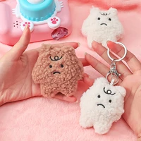 cute plush keychain cartoon anime bear key ring brooch on clothes fashion bag pendant accessory couple gift small jewelry gift
