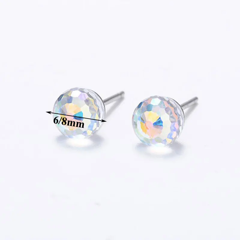 

Western Style Earring Multicolor Crystal Ball Earrings Bright Girls Women's Pretty Crystal Ear Jewelry Exquisite Ear Studs