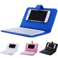 portable pu leather wireless keyboard case for protecting mobile phones and bluetooth keyboards for smart phones