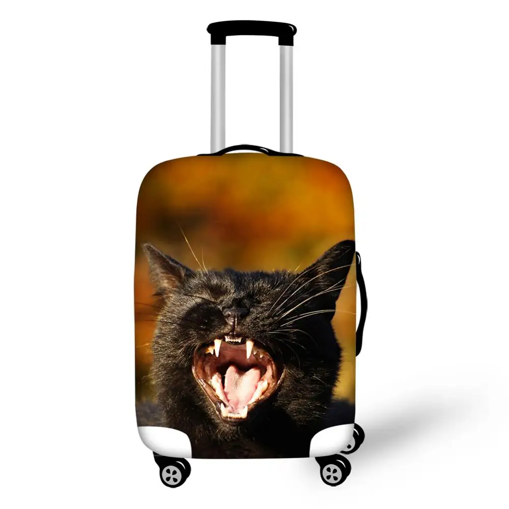 HaoYun Protective Suitcase Cover Black Cats Print Elastic Dustp-roof Luggage Cover Fantasy Animal Water-proof Travel Accessories