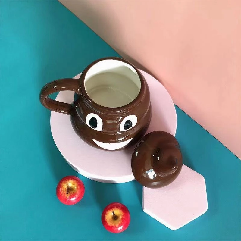 

2PCS/lot Pottery Mugs Make Fun of Poop Cups