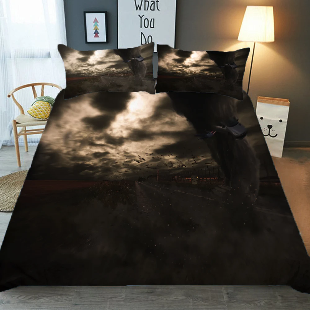 Покрывало для кровати 3D одеяла и постельные принадлежности набор шоссе Торнадо