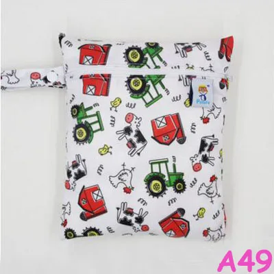 20*25 см, Pororo, один карман, влажная сумка, детская тканевая сумка для подгузников, водонепроницаемая многоразовая сумка для подгузников, маленький размер, сухая сумка для мам - Цвет: a49