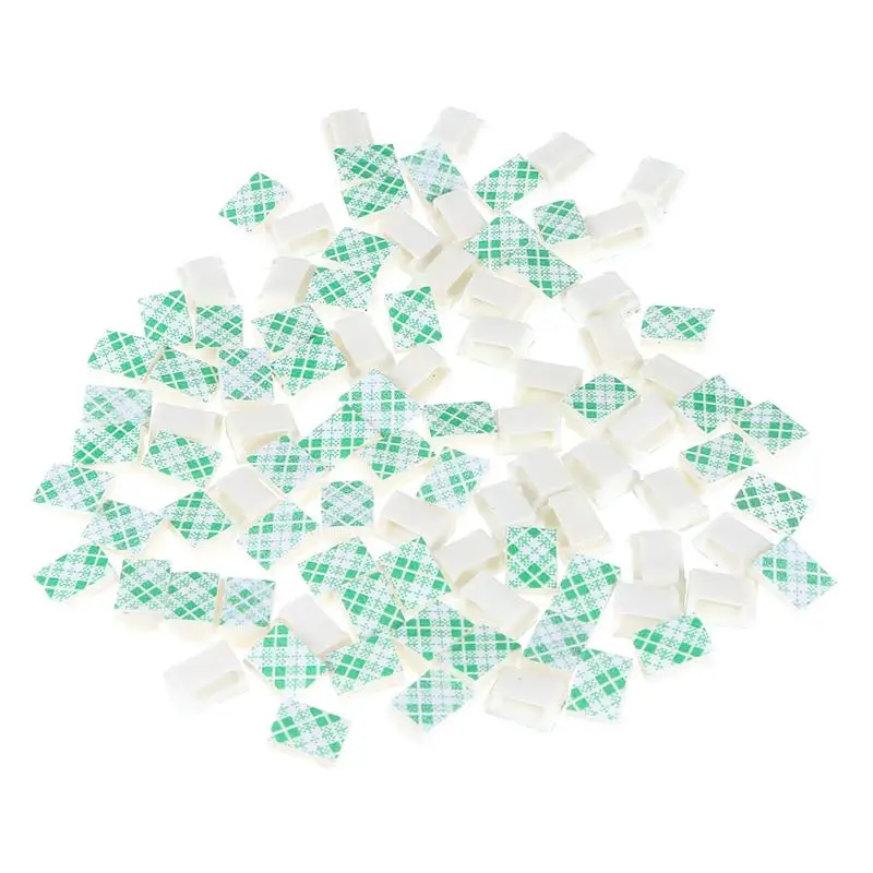 

100 шт. клейкие кабельные зажимы Прочный фиксированный провод основа провод шнур освещения Органайзер кабеля держатель зажим