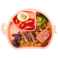 qshare baby suction silicone plate childrens feeding dishes non slip baby bowl dinner service plate