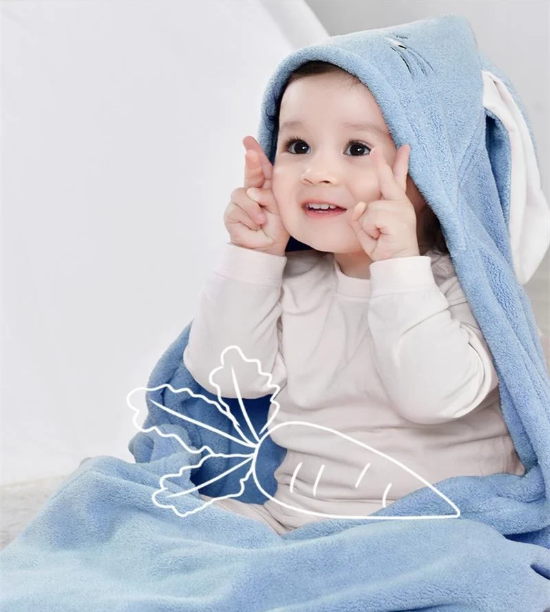 

70*140 см банное полотенце для новорожденного из-за мягкого и Анной; Пижамы из плотного флиса кораллового цвета детское банное полотенце с фут...