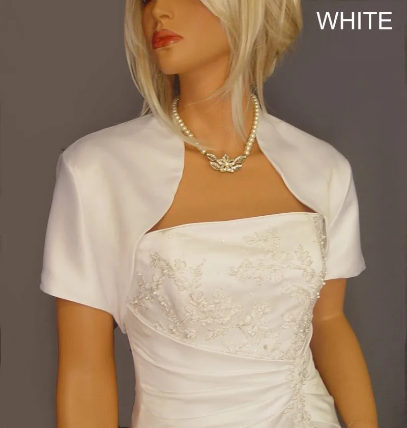 

Элегантный женский атласный болеро с коротким рукавом Свадебная куртка свадебное пальто для невесты вечернее платье одежда