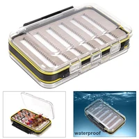 15x10x4 65cm transparent double sided waterproof fly fishing box with slit foam fishing lure hook bait fishing tackle box hot