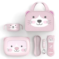 goryeobaby korea baby lunch box easy separate student service plate heat preservation children stainless steel lunch box