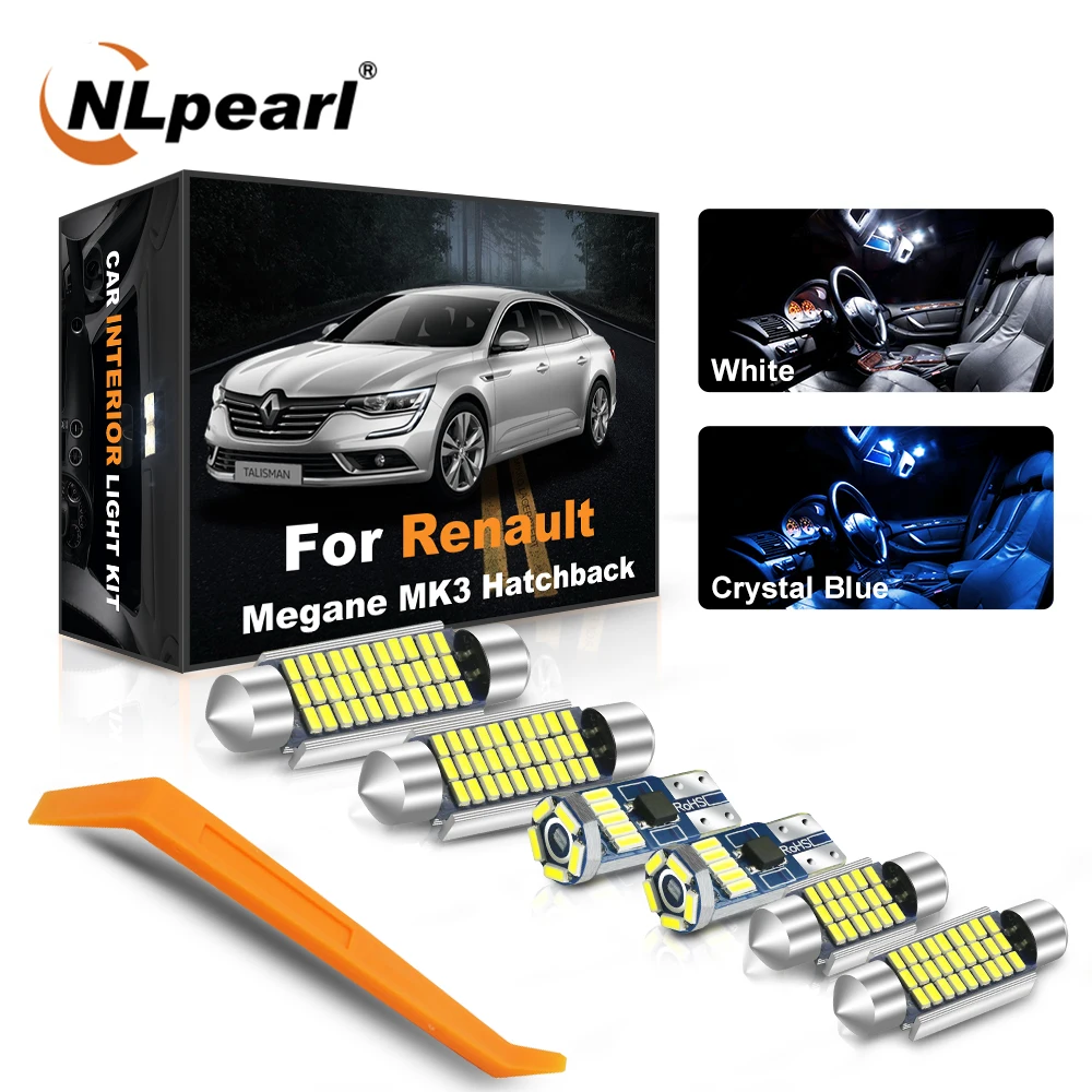 

14Pcs Car Interior Light Kit For Renault Megane III 3 MK3 Hatchback 2009 To 2015 Canbus LED Vehicle Indoor Dome Map Reading Lamp