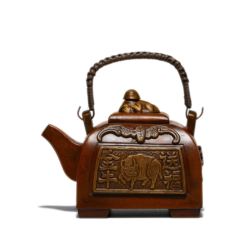 

Jinniu Songfu Zisha teapot backflow Laohu raw ore red mud imitation Laohu beam Tea Set Factory