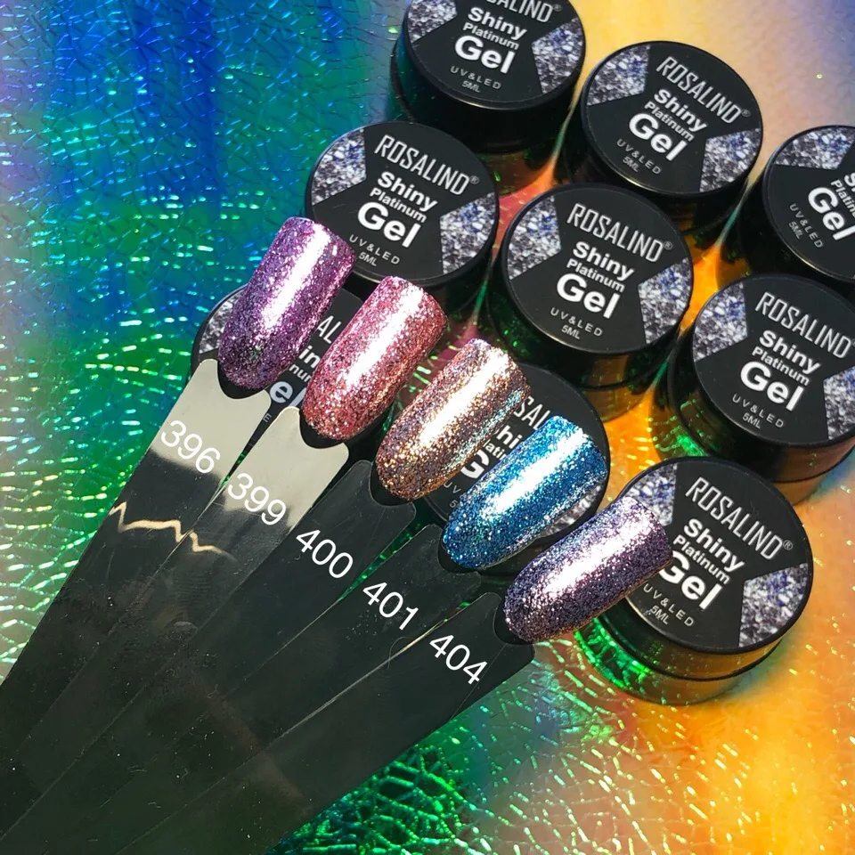ROSALIND блестящий набор гель-лаков для ногтей для маникюра Platinum Nails Art Poly Gel Lak гибридные Лаки UV цвета верхнее Базовое покрытие праймер