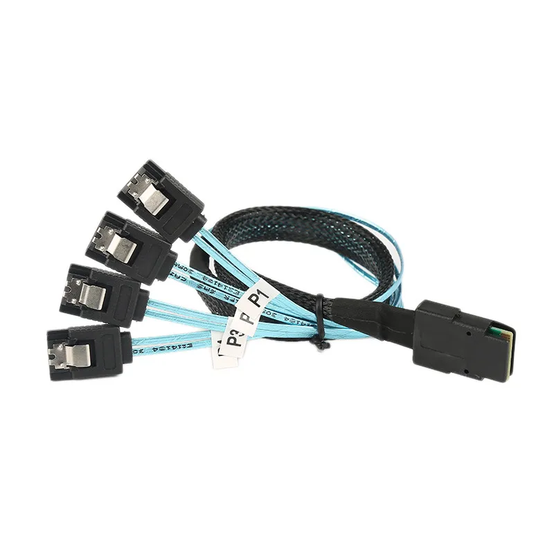 Кабель для внутреннего жесткого диска Jimier Mini SAS 4i SFF 8087 от 36P до 4 SATA 7p 10 Гбит/с 0 5 м 1