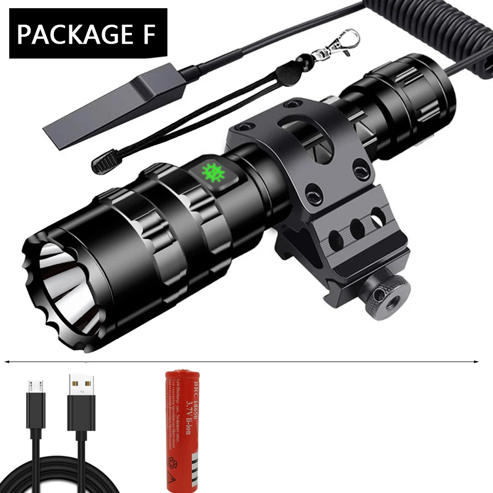 Option F Litwod Z401002 охотничий светодиодный фонарь 65000лм Мощный тактический фонарь Перезаряжаемый 18650 аккумулятор водонепроницаемый Скаут свет - Испускаемый цвет: Option F