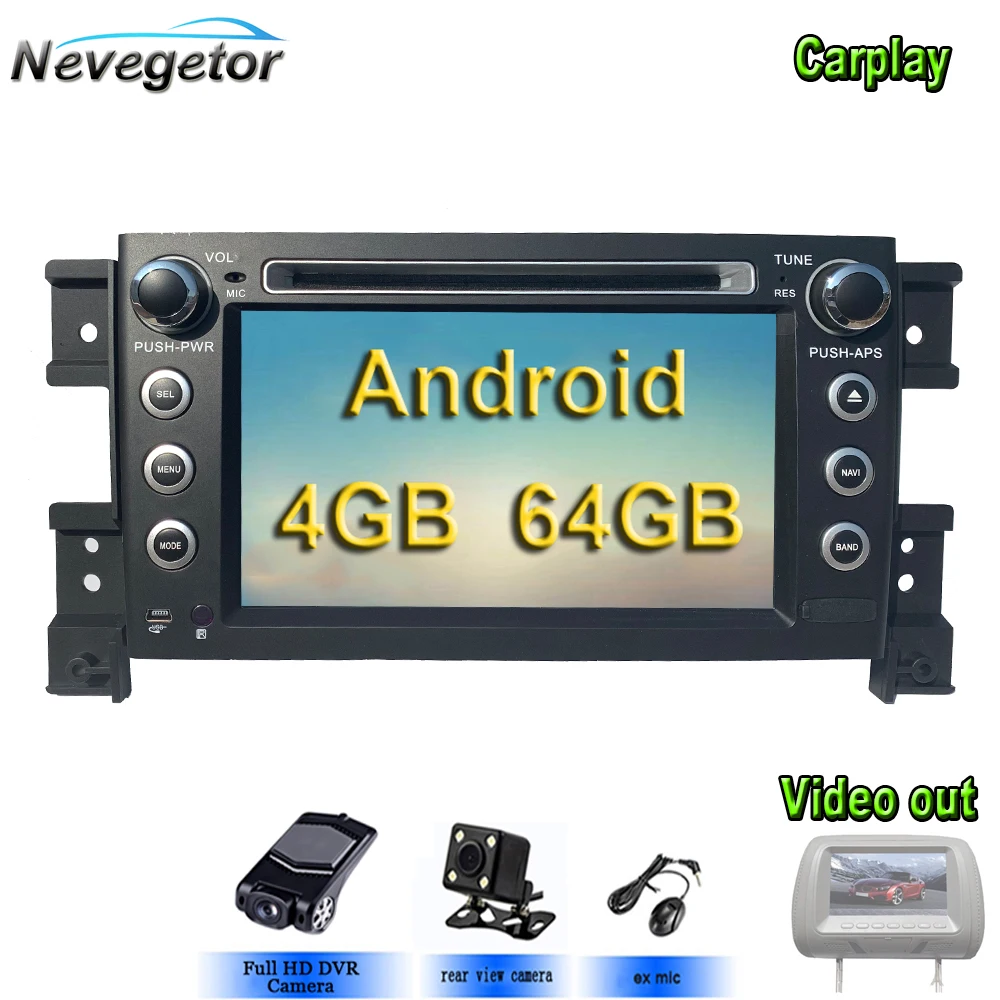 7 ''автомобильный DVD плеер Android 10 GPS для Suzuki grand vitara Навигация стерео IPS экран