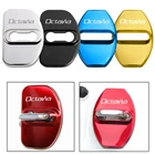 4 шт., аксессуары для Skoda Octavia 2 3 A5 A7 1 Kodiaq Rapid Fabia, тюнинг автомобиля, крышка дверного замка, эмблемы, чехол, защитные наклейки