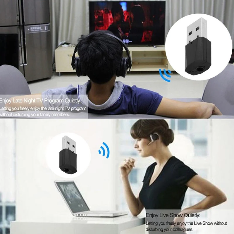 Портативный аудиоприемник Bluetooth 2 цвета 3 5 мм беспроводной USB для дома автомобиля