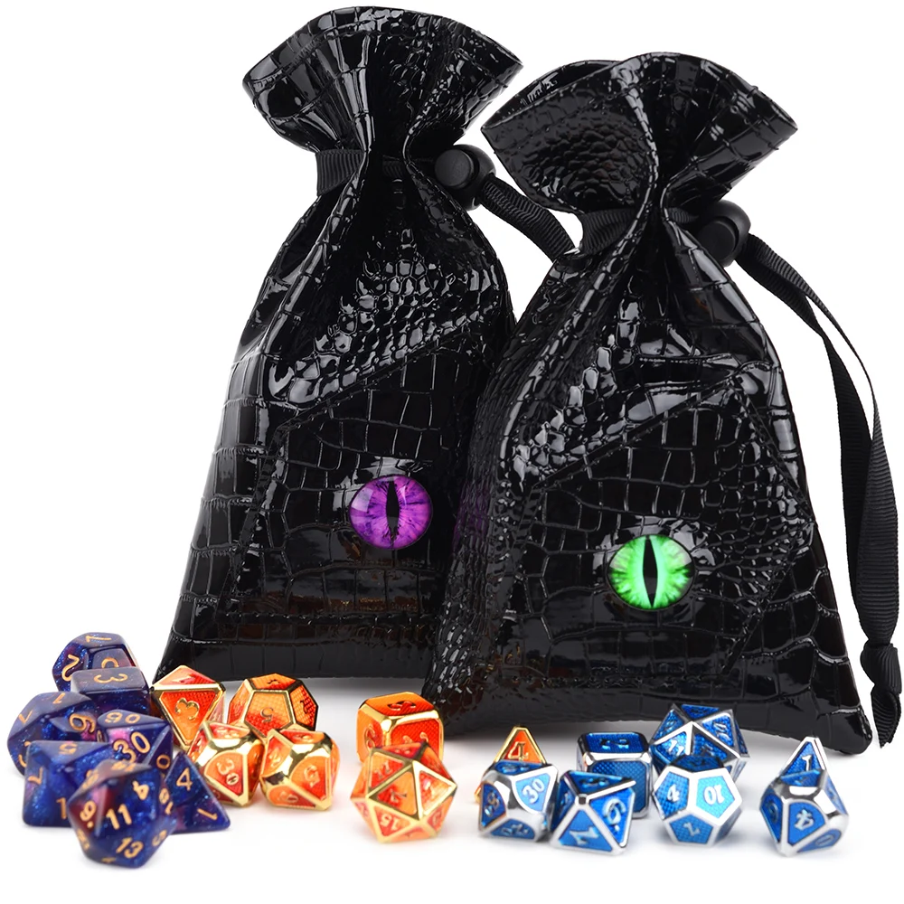 &quotDragon Eye&quot кости сумка на шнурке из искусственной кожи игральные DND для хранения