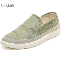 summer new men canvas boat shoes outdoor lightweight soft slip on loafer fashion casual non slip deck shoes flat sneakers male