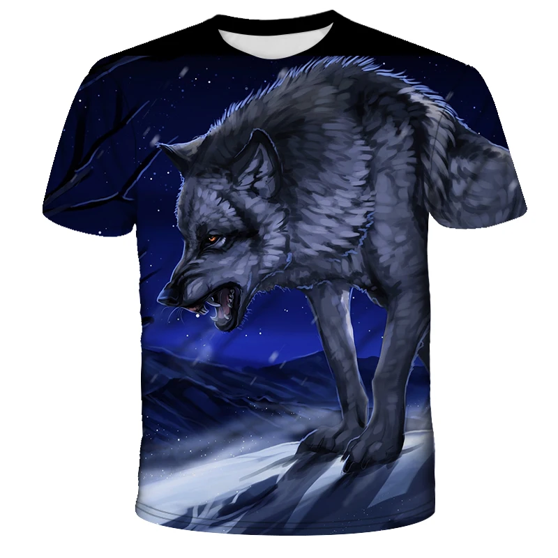 Мужская и женская футболка с 3D принтом волка новинка 2020 брендовая летняя