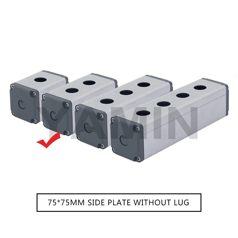 75MM 2 Hole 16/19/22mm Aluminium Alloy Protective Box For Metal Push Button Switch IP67 Waterproof Industrial 12/3/4 Holes Single Row - Цвет: 75MM 2 Hole