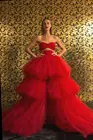 Великолепная Пышная красная юбка с оборками, длинная Тюлевая юбка s для женщин, юбка-пачка подружки невесты на заказ, Женская Тюлевая юбка 2020