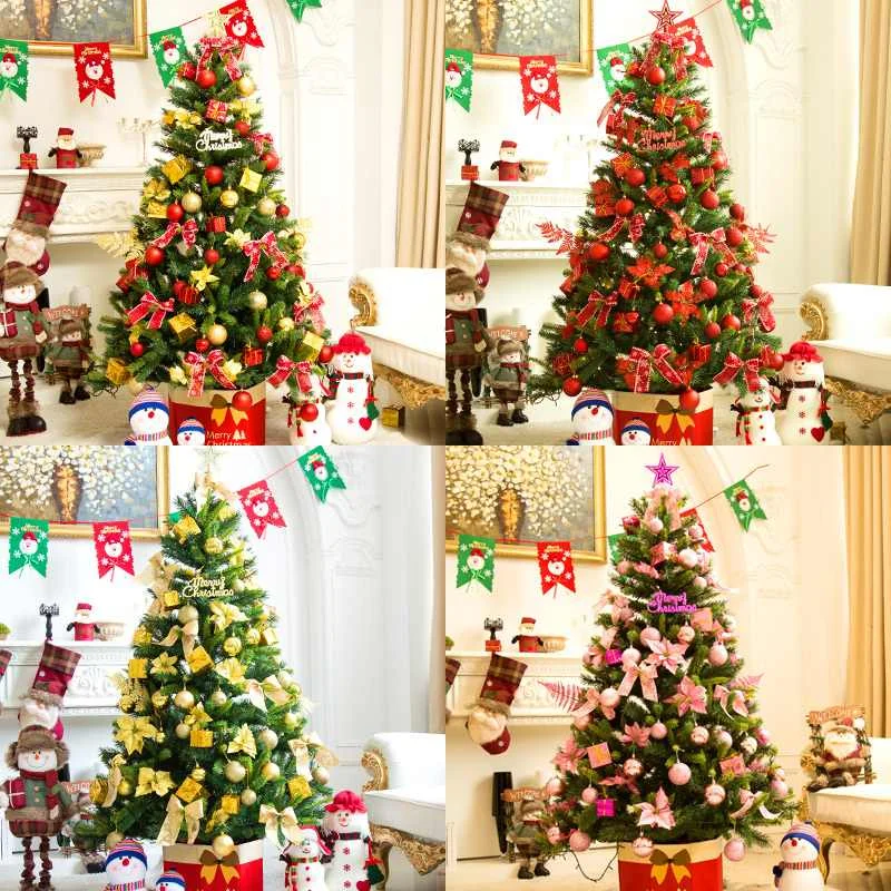 Новая искусственная Рождественская Елка зеленая X-mas пластиковое дерево 180 см Новогодние украшения для дома настольные украшения Рождественская елка