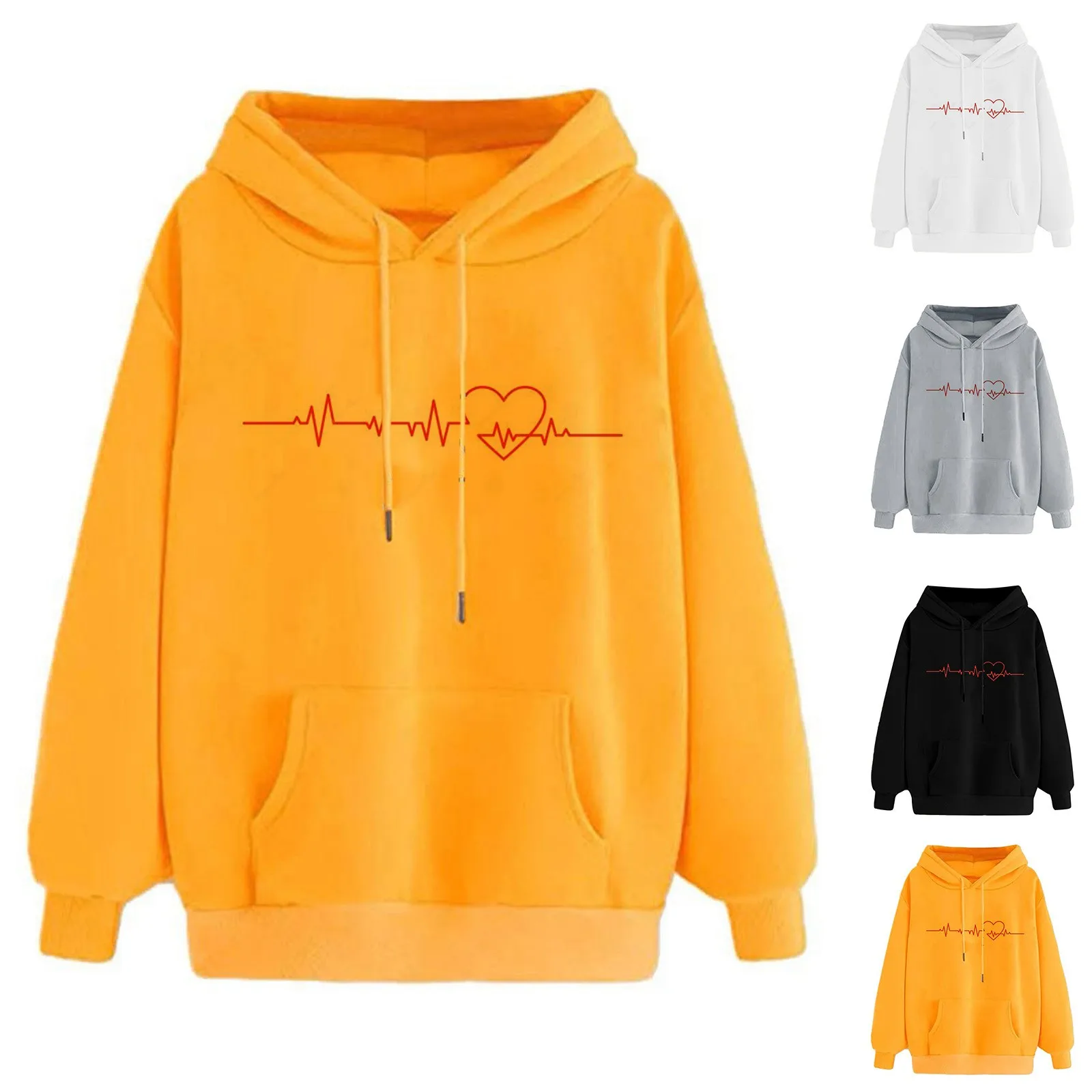 

40# Women Oversized Hoodie Sweatshirt Harajuku Letter Printing Casual Long Sleeve Sweatshirt Drawstring Pullover Hoodies