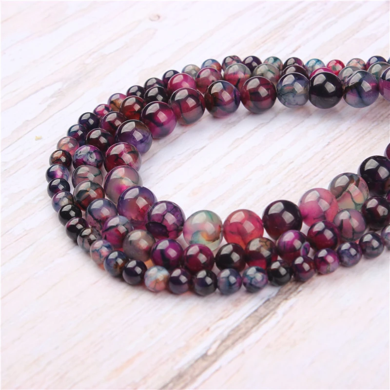 

Purple Dragon Agate Natural Stone Beads For Jewelry Making Diy Bracelet Necklace 4/6/8/10/12 mm Wholesale Strand