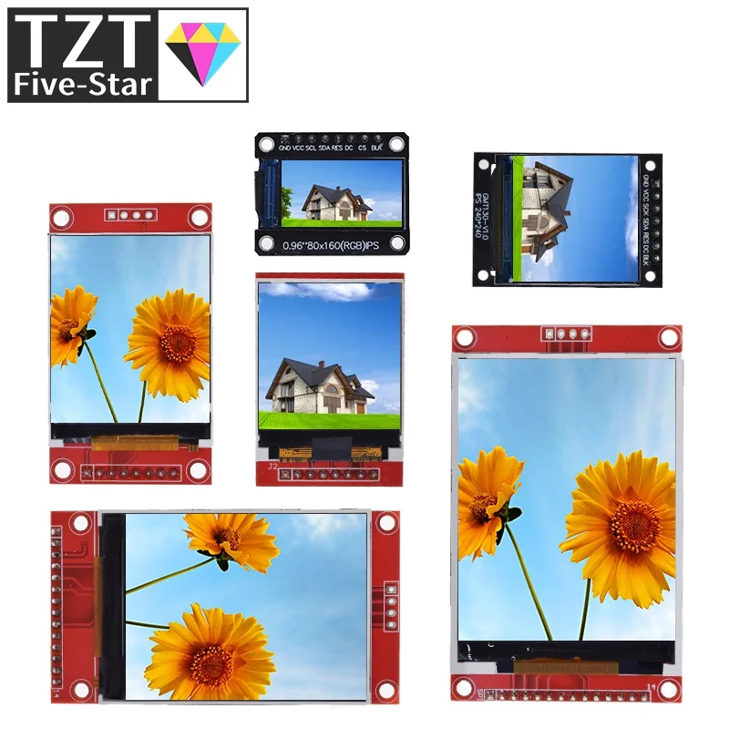 0.96/1.3/1.44/1.8/2.4/2.8/3.5 Inch TFT Color Screen LCD Display Module Not OLED Drive ST7735 ILI9341 Interface SPI for Arduino |
