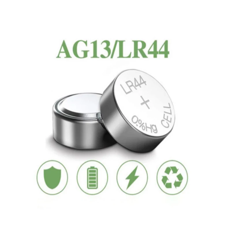 

100% capacity 100pcs Cell Coin Watches Battery LR44 AG13 L1154 357 SR44 1.5V Alkaline Button Batteries Suitable For Watch