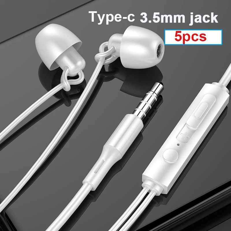 5 шт./лот 3 мм USB Type C для сна Наушники с микрофоном Тип гарнитура наушники Xiaomi huawei vivo