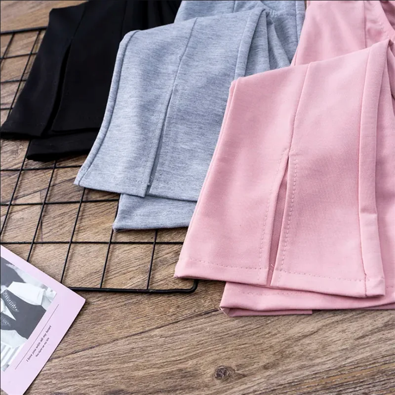 Штаны для девочек весенне-осенняя одежда расклешенные брюки с разрезом Детские