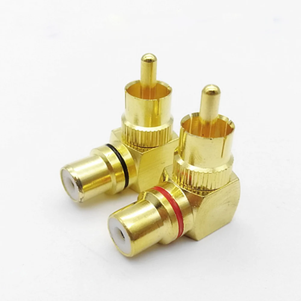 

2Pcs RCA Right Angle Male To Female Gold Plated Connector 90 Degree Adapters Connectors