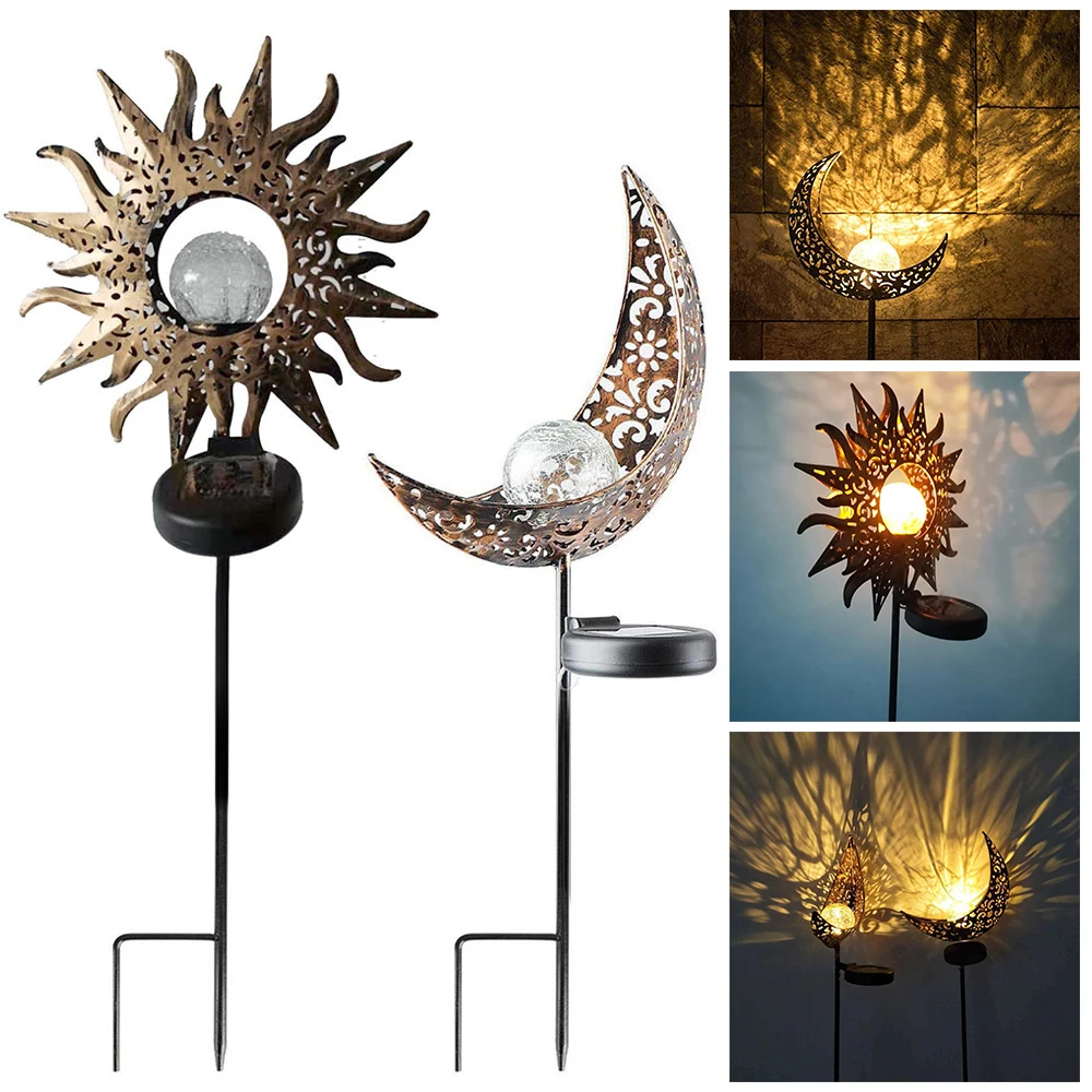 

LED Solar Flame Light Sun Moon LED Garden Light Flame Effect Lamp Waterproof Outdoor Lights Landscape Solar Decorative Light