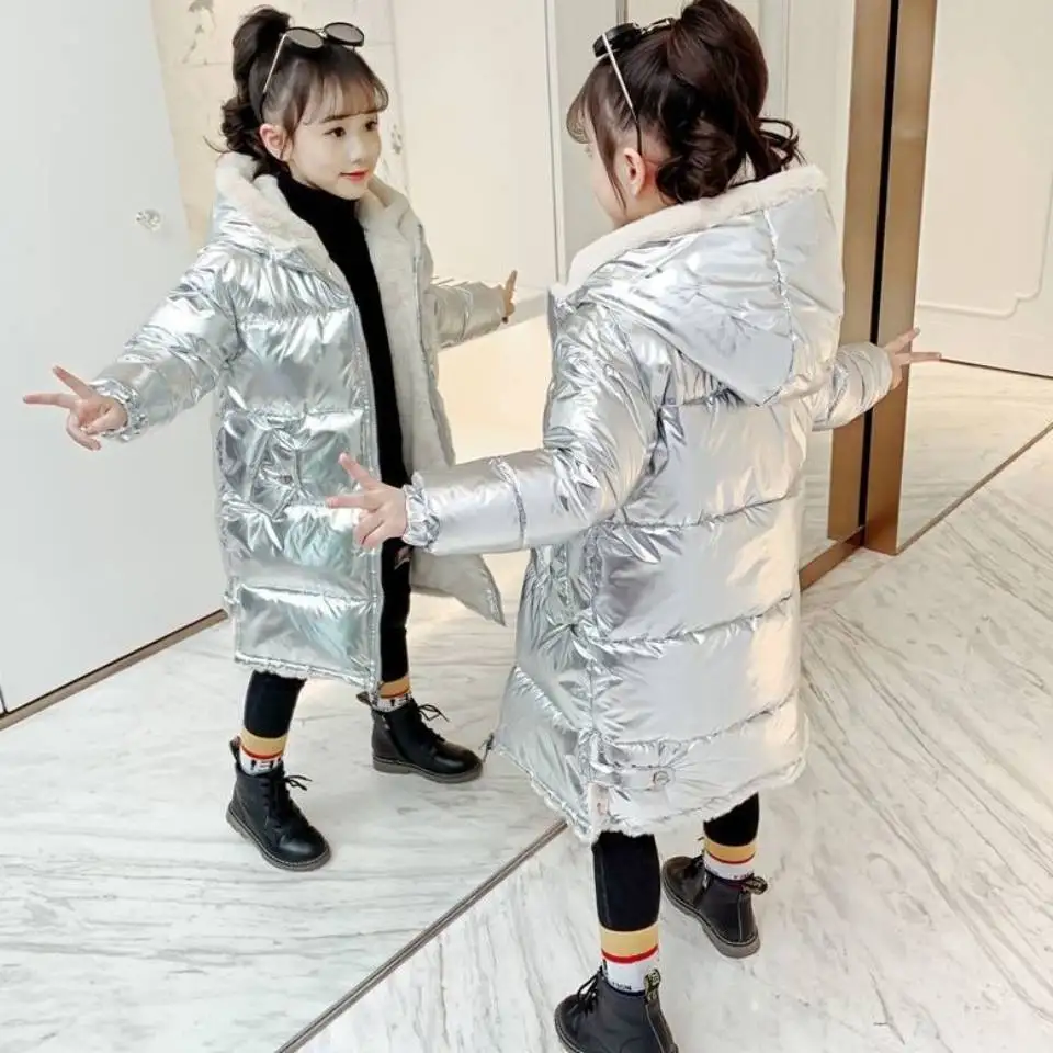 

For New Year Fashion 2020 Autumn Winter Children's Clothing Plus Velvet Parkas Kids Coat Hooded Collar Down Outerwear Girl Parka