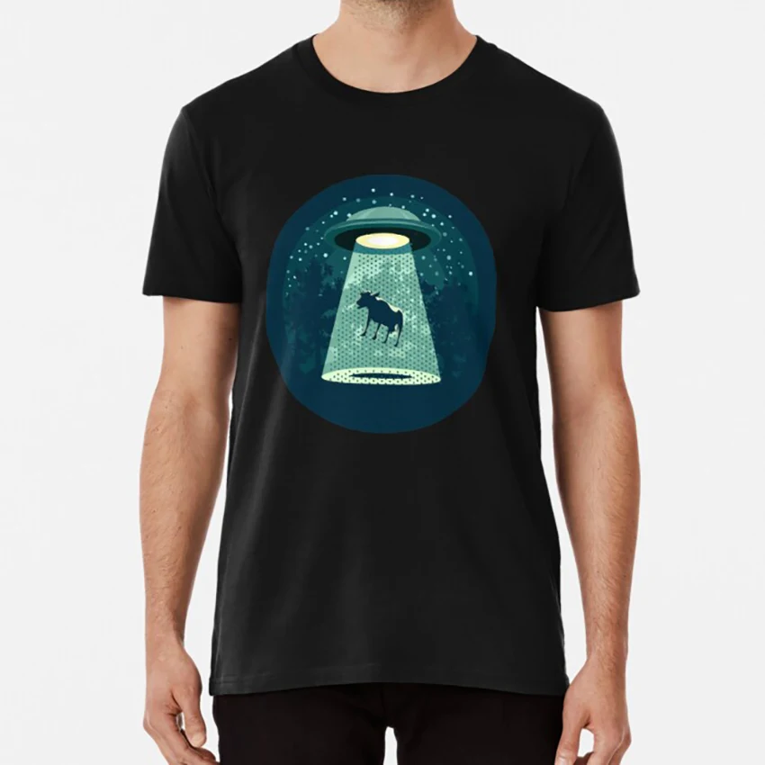 Остерегайтесь футболка НЛО Векторный Ретро силуэт мультяшный технологический