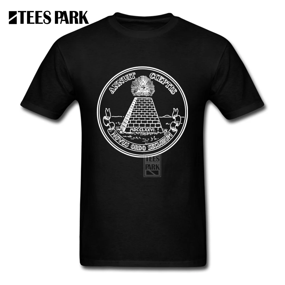 Мужские футболки Всевидящее Око пирамида доллар Freemason God illuminati тонкие с коротким
