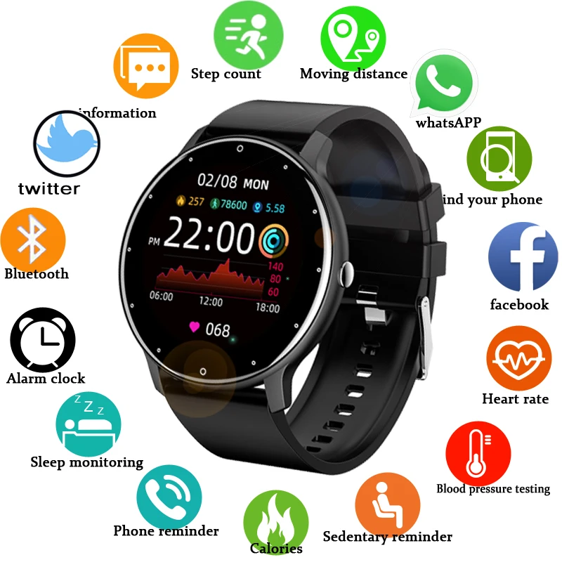 

Women Smart Watch Real-time Weather Forecast Activity Tracker Heart Rate Monitor Sports Ladies Smart Watch Men For Android IOS