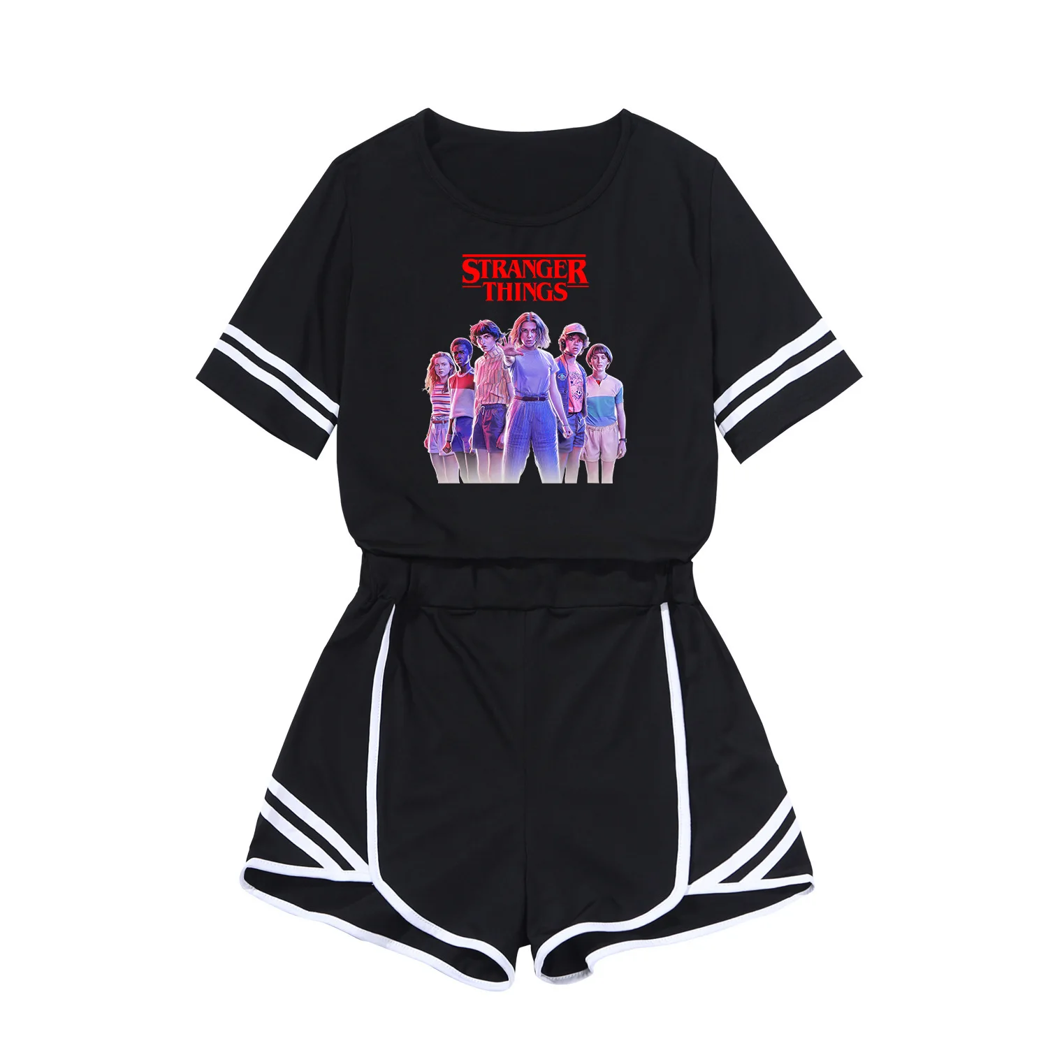 

Stranger Things Suit 2019 Summer two piece set women New Pattern High-end Suit-dress High Waist Self-cultivation Short